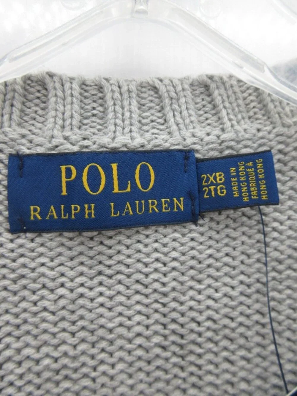 Polo Ralph Lauren Sweater 2XB Spell Out Pullover Ribbed Chunky Knit